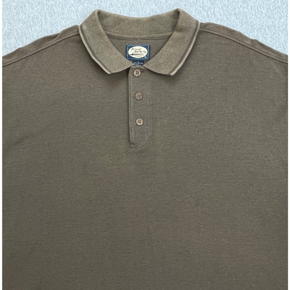 Tommy Bahama Polo Shirt Mens Large Brown 100% Cotton Short Sleeve